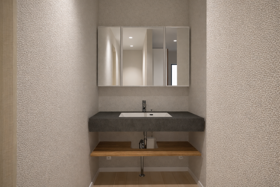 スタイリッシュなデザインの洗面カウンター